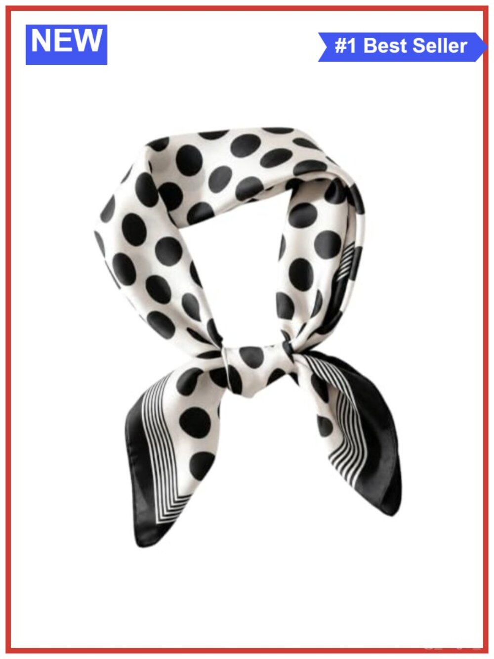Polka Dot Square Scarf Lightweight Polyester Satin Multifunctional